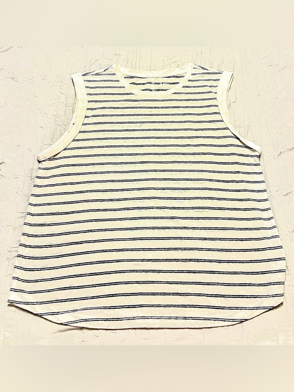 GAP Cream and Navy Striped Sleeveless Tank Top - Picture 1 of 2